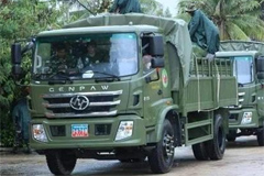 290 Hongyan Military Trucks Participate in Fighting Floods in Cambodia